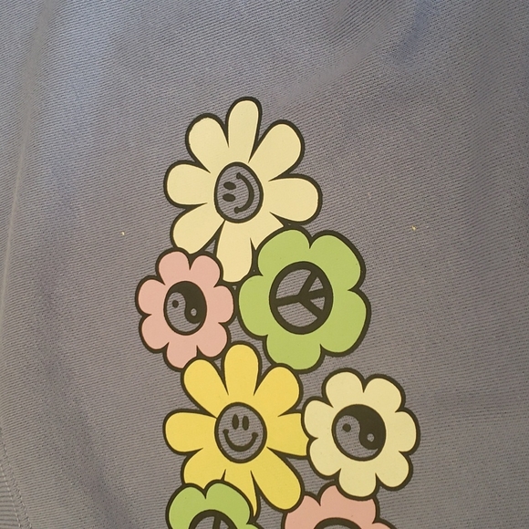 Pacsun Oversized Flower Power Periwinkle Crewneck - Picture 5 of 7
